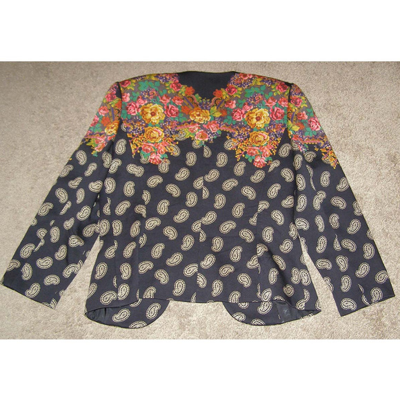 Vintage sz 12 Emanuel UNGARO Paisley Print Blazer - Picture 5 of 7
